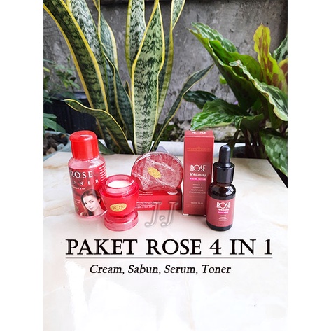 Paket Rose Glowing/Paket Rose 4 in1 Glowing/Cream Rose+Sabun+Toner+Serum /Paket Rose Lengkap/cream r