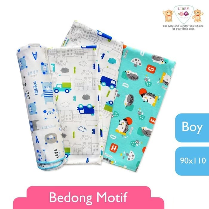 Libby Bedong Bayi Motif - Bedong Bayi Ukuran 90x110cm