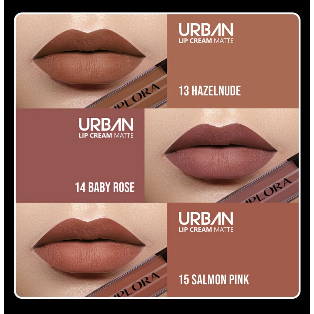 Implora Urban Lip Cream Matte All Variant Dusky Nude Terra Cotta Dark Berry Medeline Allure Lumiere Truffle Mauve Pink Latte Butterscotch Gingerbread Red Bean Brown Sugar