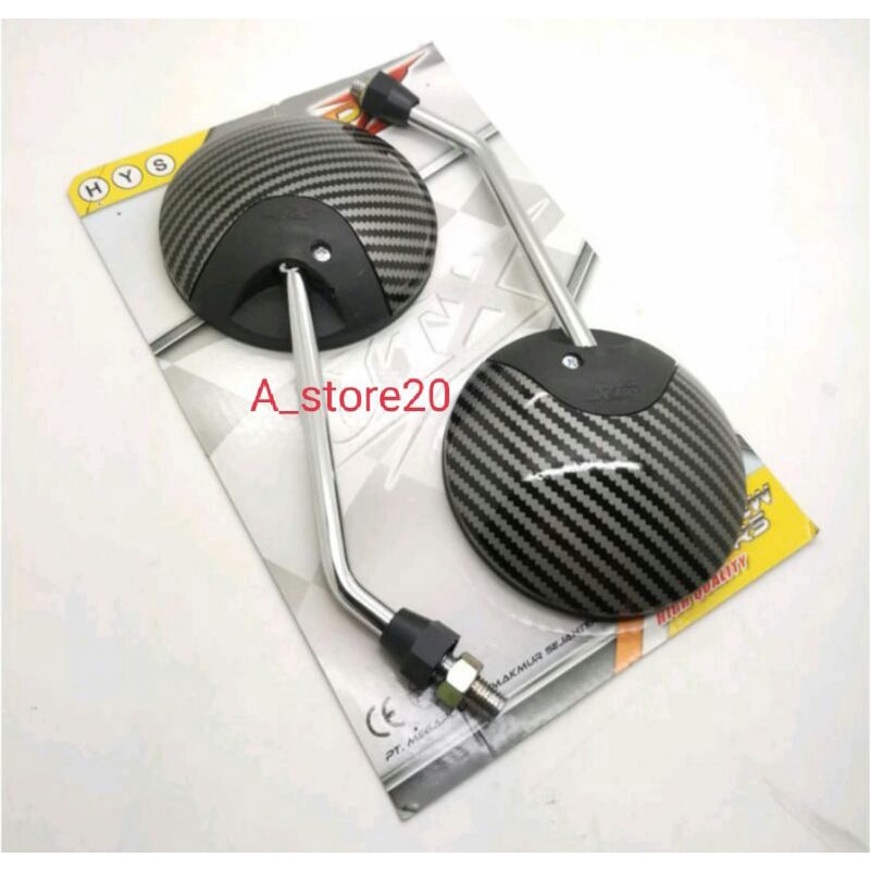 Spion Carbon Tangkai Crome Kaca Bulat Vareasi Motor Honda Scoopy Genio