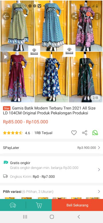 Gamis Batik Modern Terbaru Tren 2021 All Size Ld 104cm Original Produk Pekalongan Produksi Sendiri