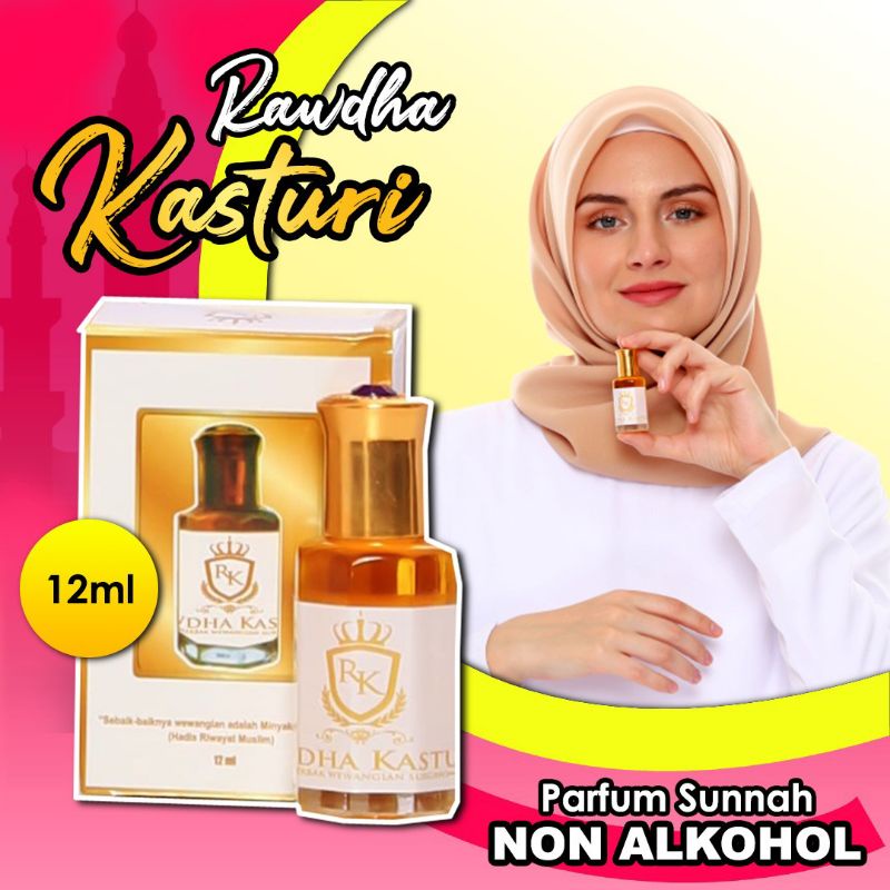 Minyak kasturi Kijang Asli parfum kasturi murni non alkohol Rawdha kasturi original 12 ml