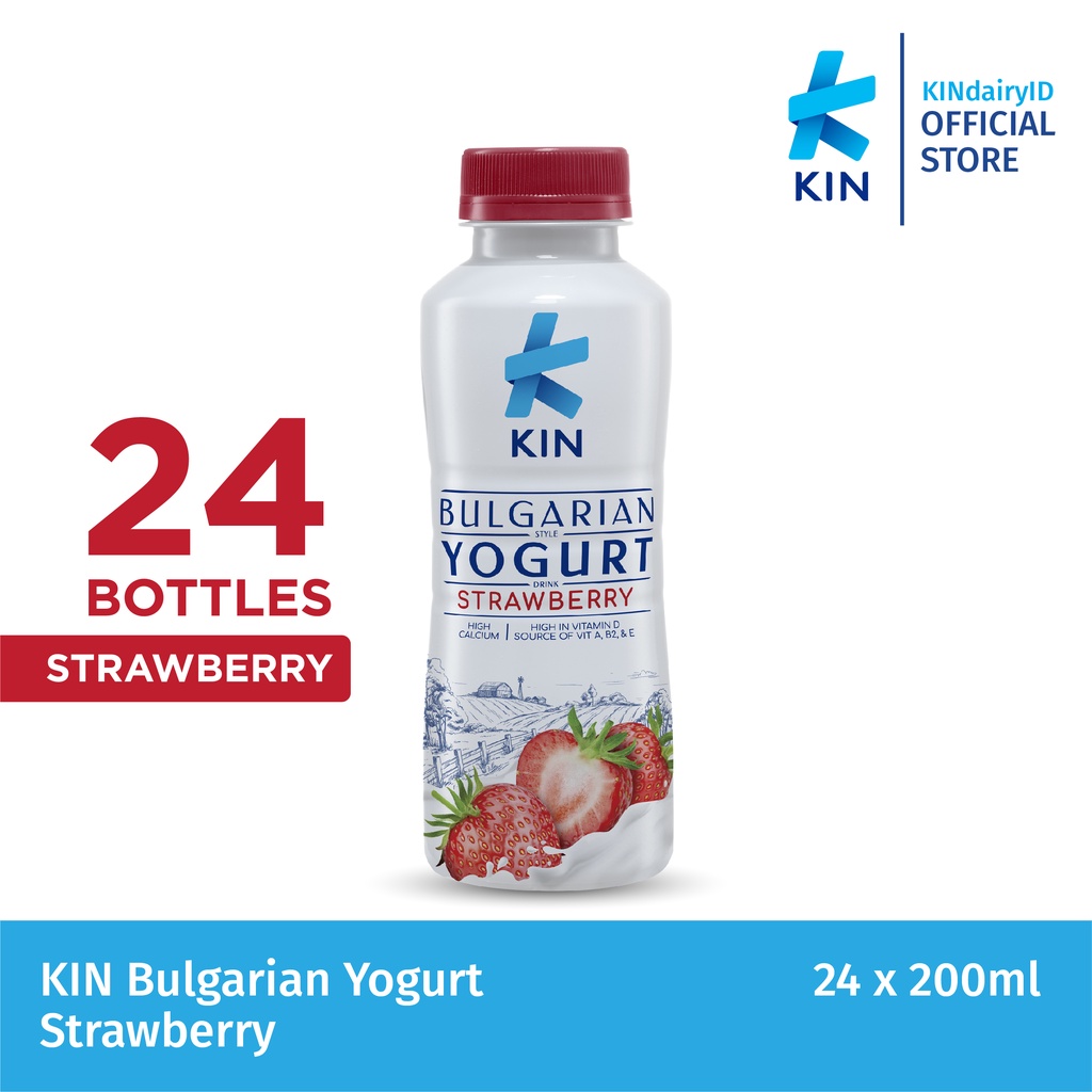 KIN BULGARIAN YOGURT STRAWBERRY (24x200 ML)