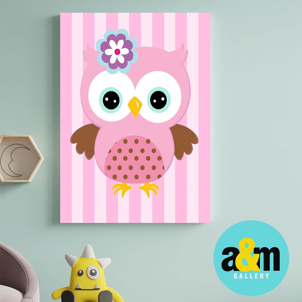 Hiasan Dinding Kamar Bayi Cewek (A4) Dekorasi Kamar Bayi Cewek Hiasan Kamar Anak Tema Binatang - A&amp;M