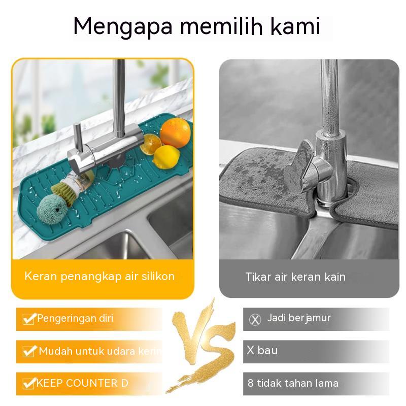 Bantalan Penyerap Faucet Silikon Wastafel Splash Guards Drain Pads Splash Pads Wastafel Countertops Dapur Perlindungan Gadget