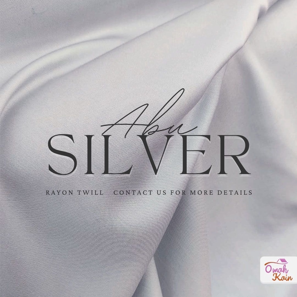 KAIN RAYON TWILL VISCOSE (100% rayon, jatuh, adem, tebal, lembut dan tidak berbulu) #omah kain-Abu Silver