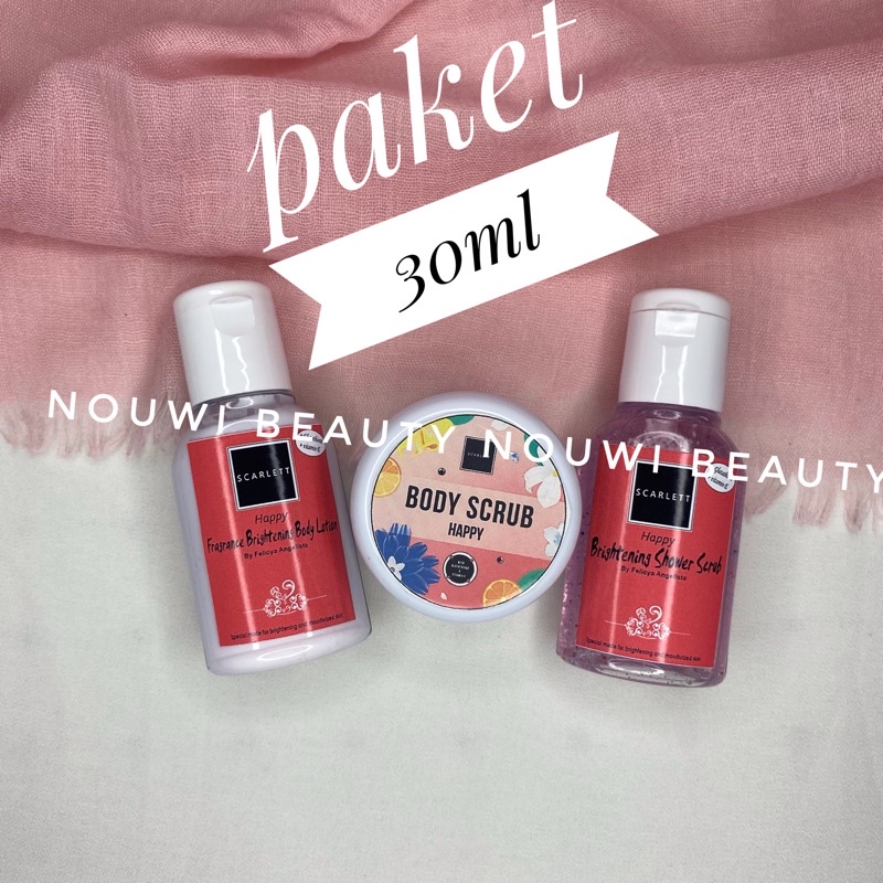 Scarlett paket low budget 30ml | Scarlet tester | Skarlett Happy Series kecil