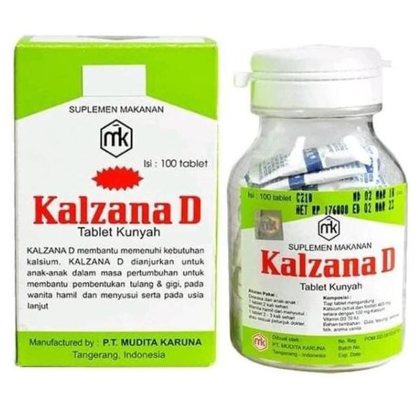 ❤BISA COD❤【BISA COD】 KALZANA D TABLET KUNYAH BOTOL ISI 100 TABLET - SUPLEMEN VITAMIN D