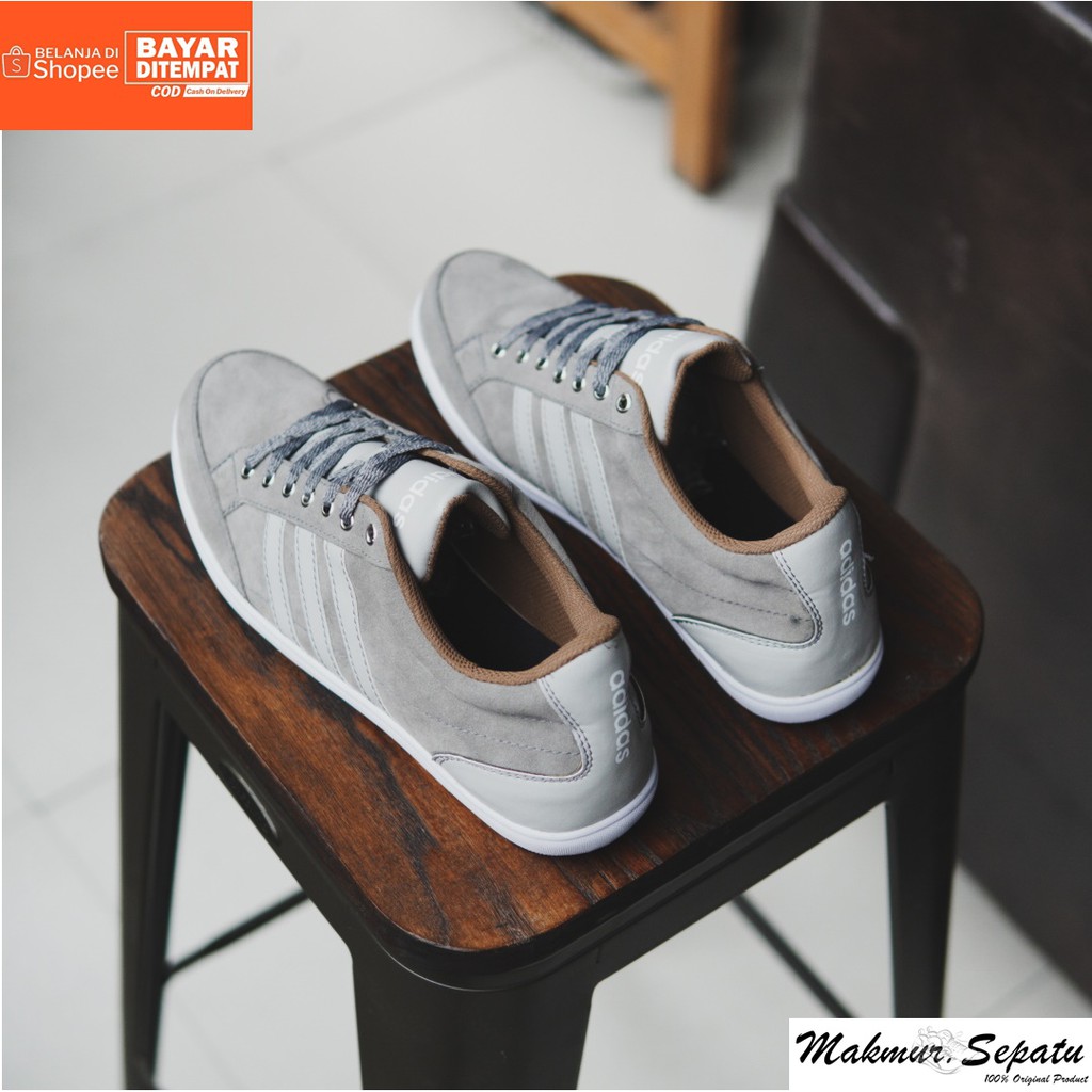 Sepatu Adidas Kapler Grey - Fashion Casual Sneakers Pria Bertali - Kuliah Hengout Keren Kekinian