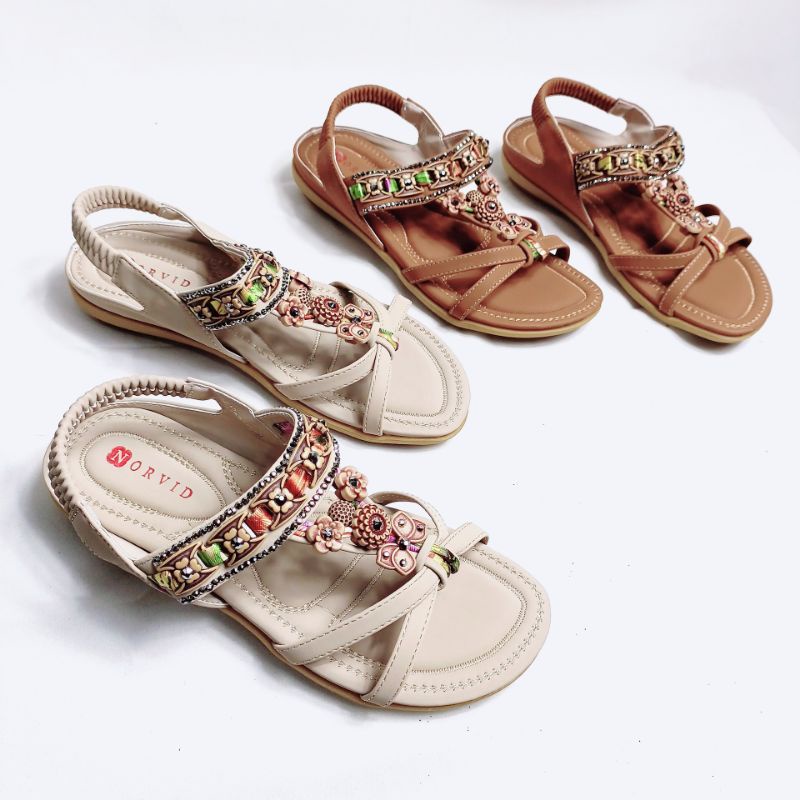 Norvid Sandal Tali Flat Impor Simple NGS337