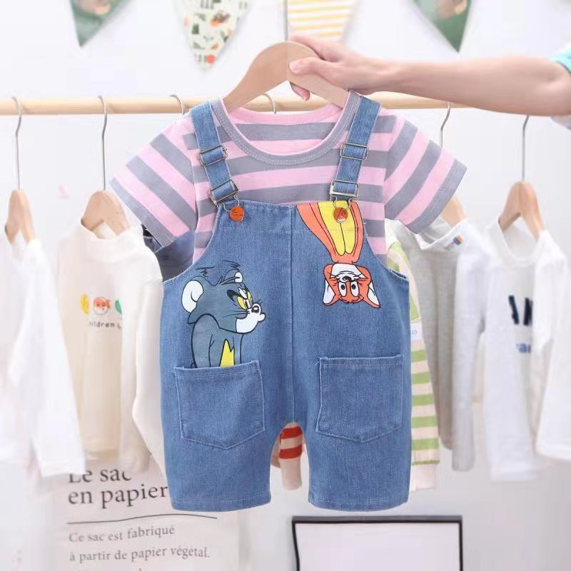 Pakaian anak Jumpsuit Jeans Laki-Laki motif Tom & Jerry import-4