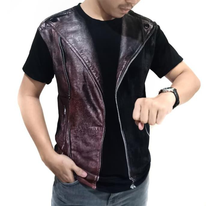 Baju Kaos pria model jas jaket 3D - bolaped