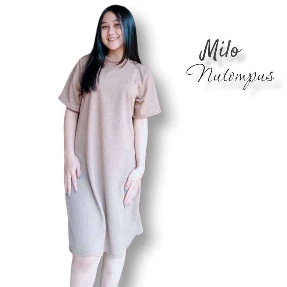 new Dress Wanita bahan Knit Premium Dress Lengan Pendek casual dress cantik dress murah dress knit