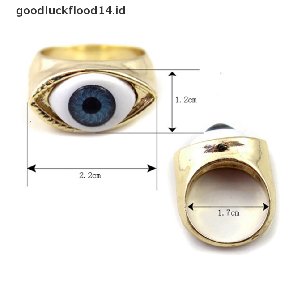 [OOID] Women New Fashion Vintage Retro Rings Punk Gothic Exaggerated Vampire Eye Rings ID