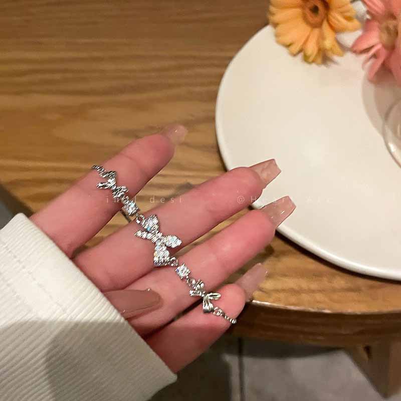 Gelang Desain Butterfly Bahan Zircon Gaya Korea Untuk Wanita