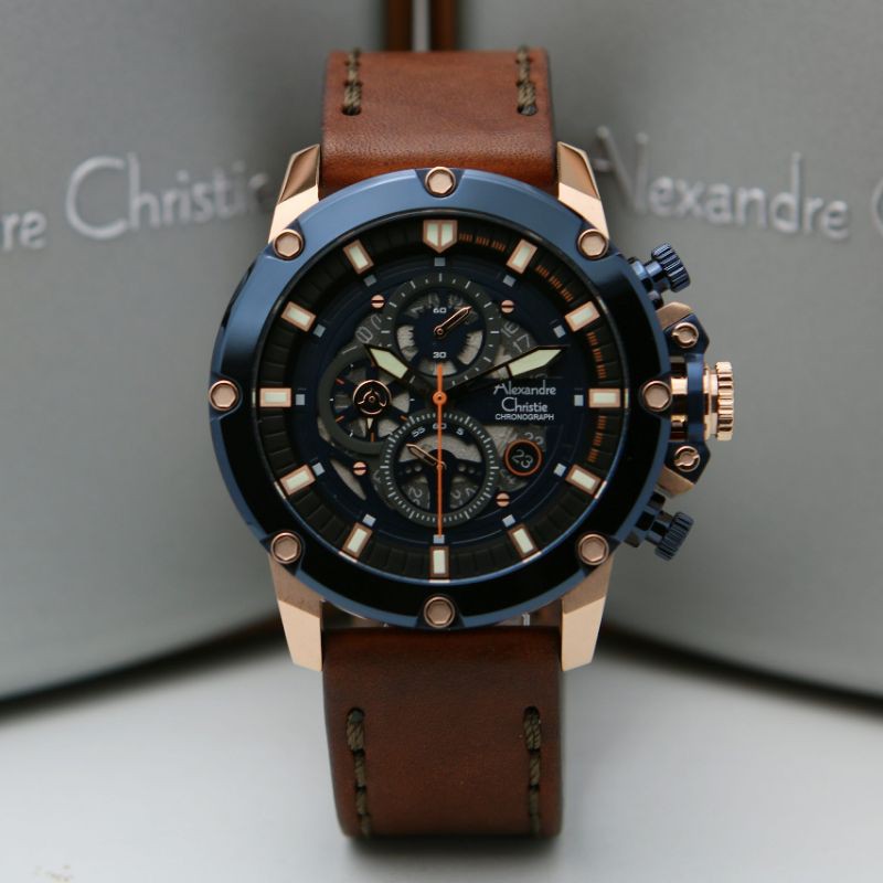 Alexandre Christie 6564MC Rose Gold Brown