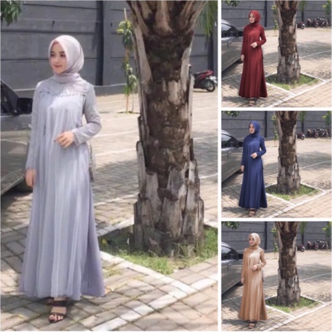 MAXI ELSA MIKAYLA DRESS MAXI SYNARA GAMIS JUMBO SATEN BRUKAT CORNELI KOMBI TILE GAMIS PESTA SPECIAL 