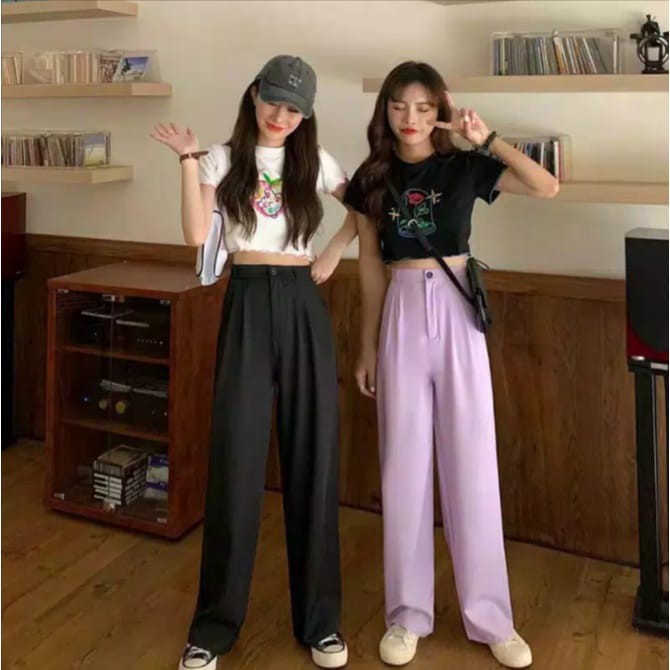 Celana Panjang Wanita - YORA Pants Kulot - Celana Bahan Kulot Wanita Murah