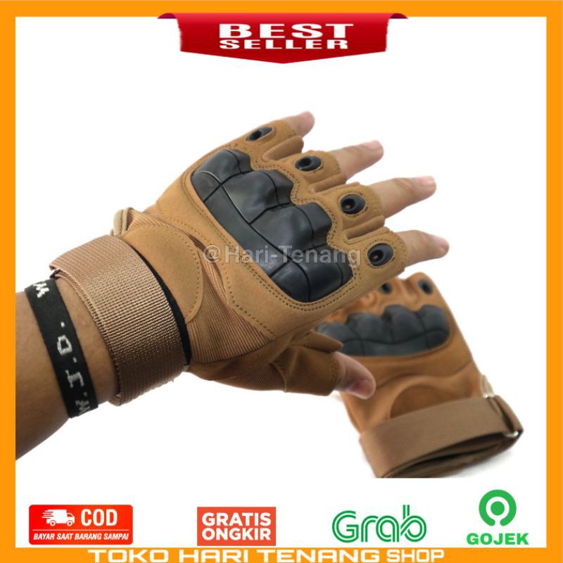 SARUNG TANGAN IMPORT POLOS GLOVE TACTICAL COKLAT