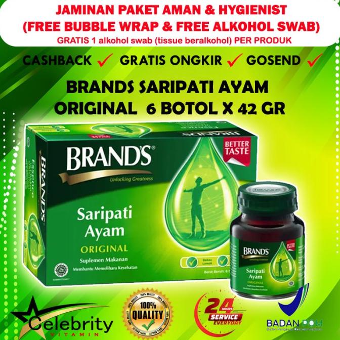

[COD] BRANDS ESSENCE OF CHICKEN SARIPATI SARI PATI AYAM 42G X 6 BOTOL