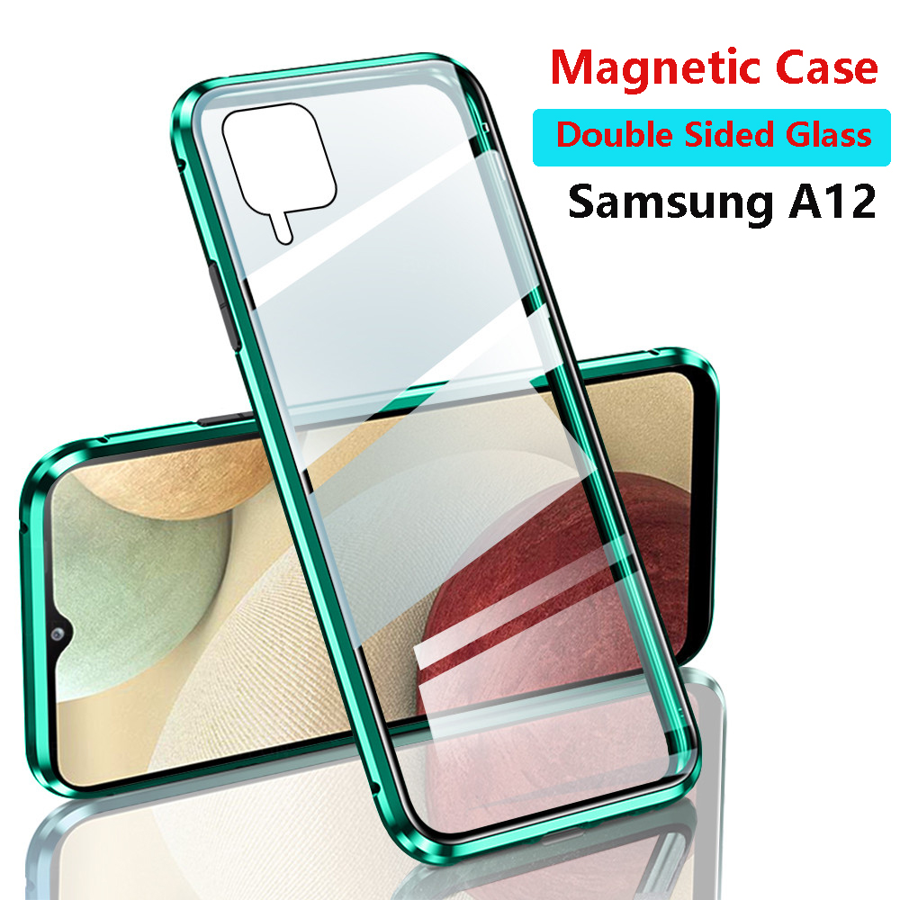 casing hardcase samsung galaxy a12 5g a31 a51 a71 dua sisi magnetik double sided glass flip phone ca