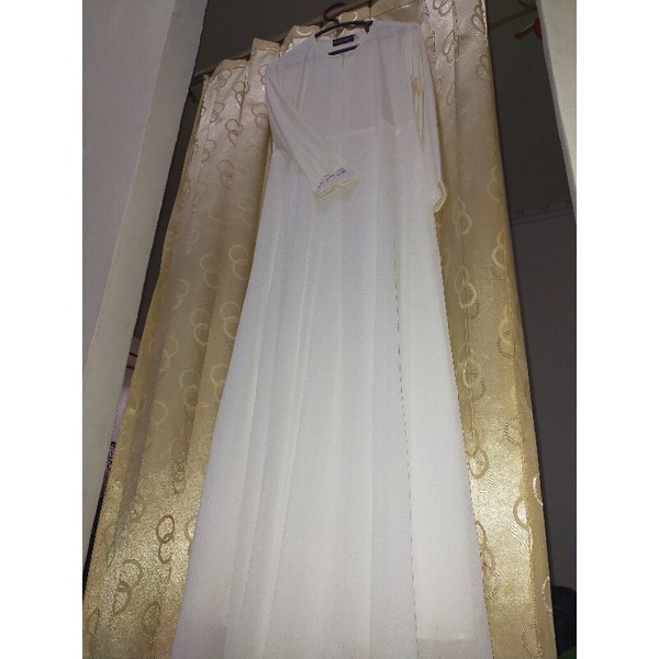 gamis sisesa putih tulang swarovski keciL