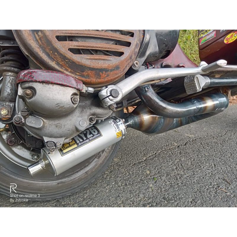 Knalpot Racing Vespa Buang Kanan Pendek Silencer Alumunium PNP PX PS Excel Super Sprin
