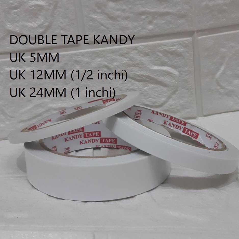

TERMURAH Double Tape 5mm 1/2 inch 1 inch KANDY TAPE Tebal