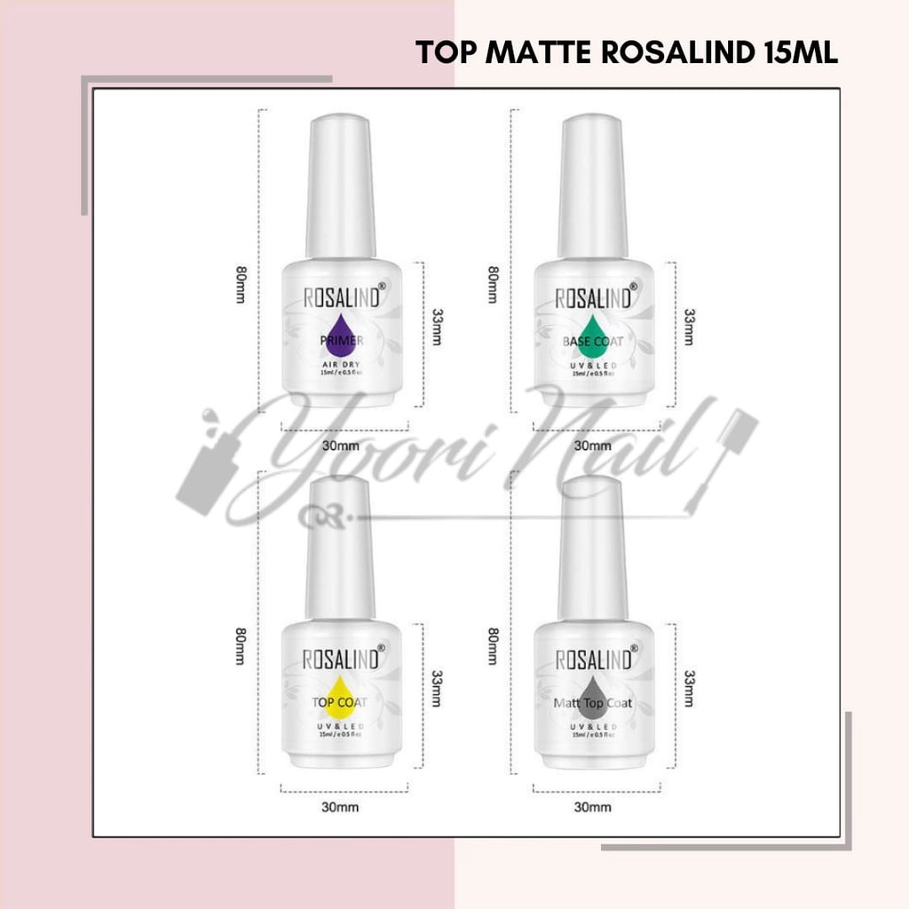 Top matte rosalind 15ml topcoat doff matte gel polish rosalind top coat matt top nails kutek gel doff effect mate