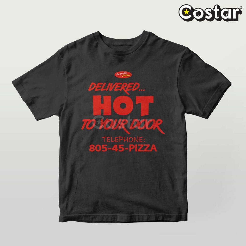 Kaos Delivery Hot To Your Door Pizza Surfer Boy