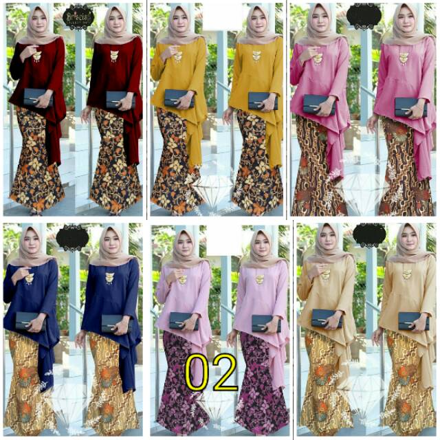 SETELAN KEBAYA LARAS DAN ABIDAH BATIK ATASAN  + ROK DUYUNG