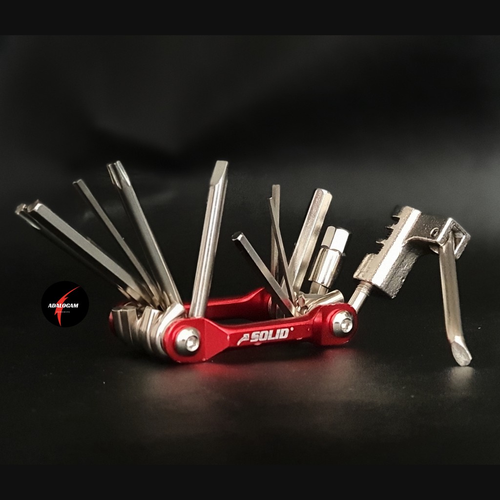 SOLID Kunci L Lipat Set 11 Pcs Pemotong Rantai - Multi Tool Kit Sepeda