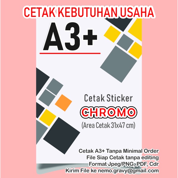 

A3+ CETAK STICKER CHROMO STRIKER CROMO