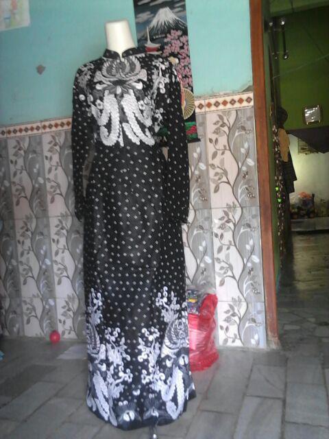 Batik Couple Keluarga Sania Ruffle Ori Ndoro Jowi Dnt Motif Gurita Putih