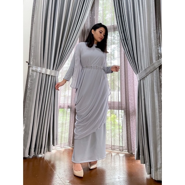 Vanesha Margaretta - 670# Alissa Dress 2in1 (satu set outer dan dress + belt) / Kaftan Ceruty