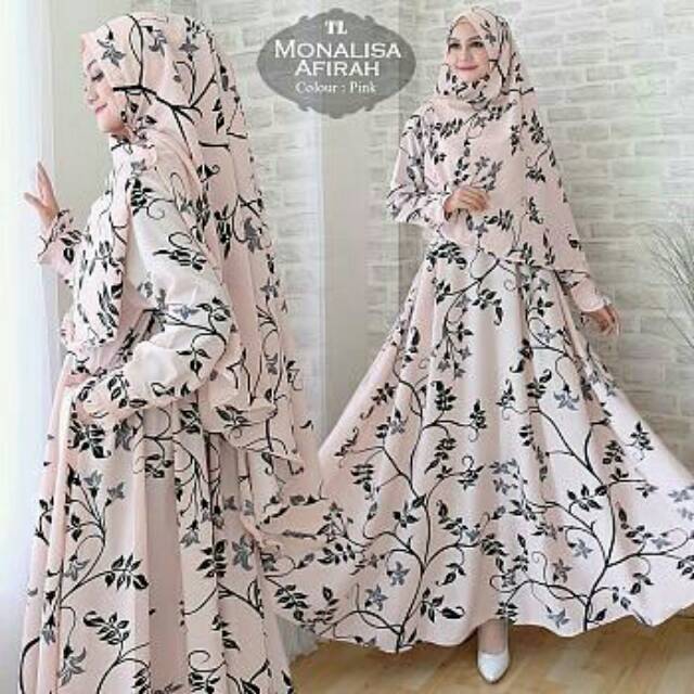 Syar'i Monalisa afirah ada kantong saku plus bergo