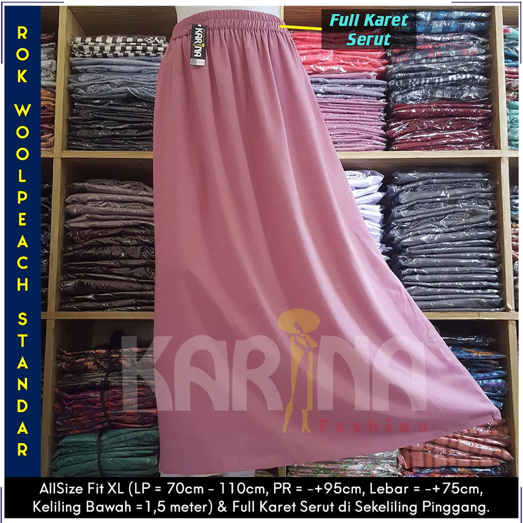 Rok Kerja Panjang Wolfis Wolvis Wolpeach Polos Premium Grade A Full Karet Pinggang KaRINA TERMURAH