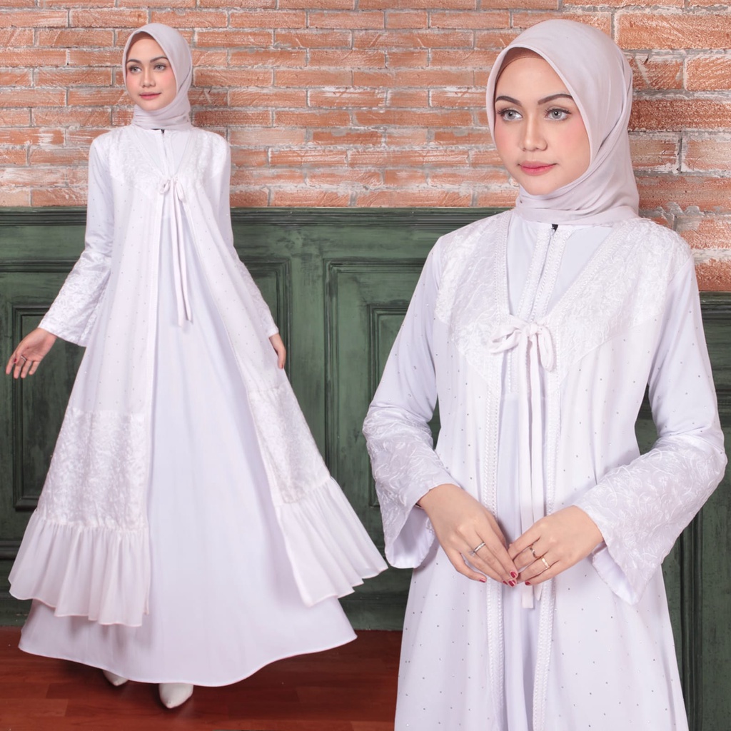 NJ // ABAYA TURKEY N 0821 JERSEY SUPER MIX CERUTY BABYDOLL -  GAMIS DRESS PESTA KONDANGAN MEWAH MUSL