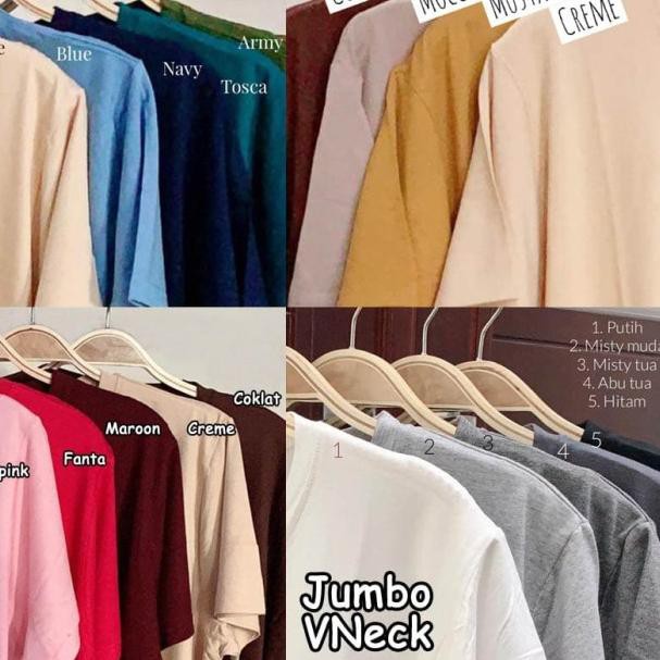 ✫ Blouse Polos Jumbo VNeck Baju Atasan Wanita Aneka Warna - Army ۩