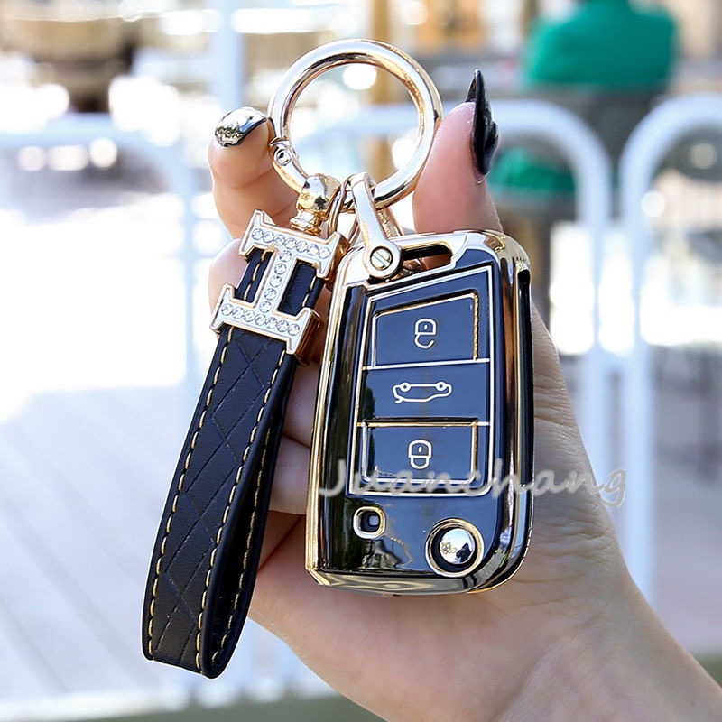 Case Kunci remote Mobil Bahan TPU Untuk Volkswagen Lavida Super Teng Ma Teng Jetta Passat Santana Lingdu Transit Perai Golf 7 MK7 Tiguan MK2TPU