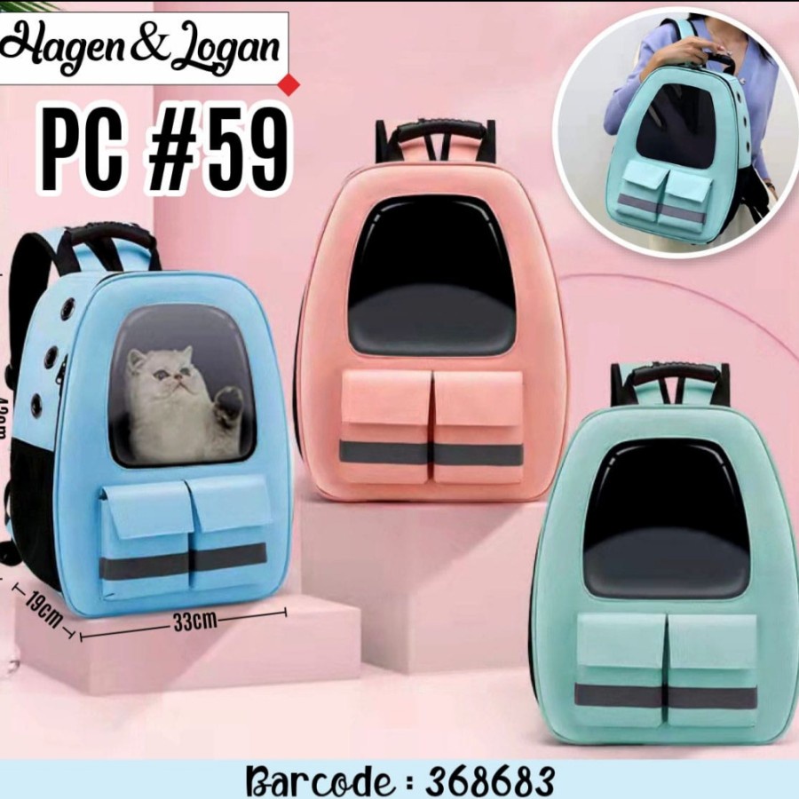 Tas Kucing Anjing Ransel Transparan Mika - Tas Ransel Hewan PC 59