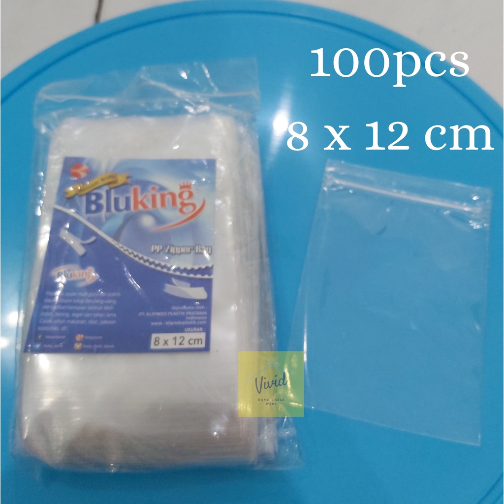 BLUKING Klip PP 8 x 12 CM - Kantong Plastik Klip Sealer Bening (100 pcs)