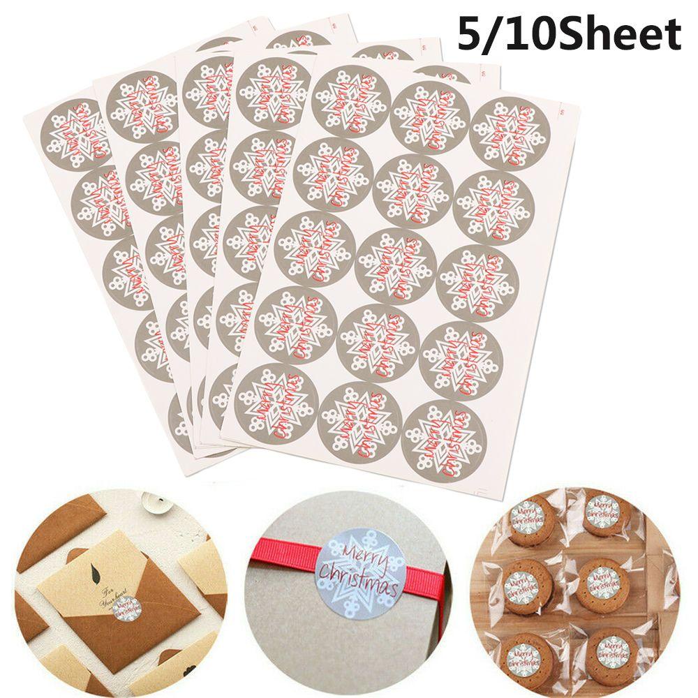 Nanas Hadiah Kertas Stiker DIY Cookie Candy Tag Biskuit Paket Self Adhesive Xmas Ornament