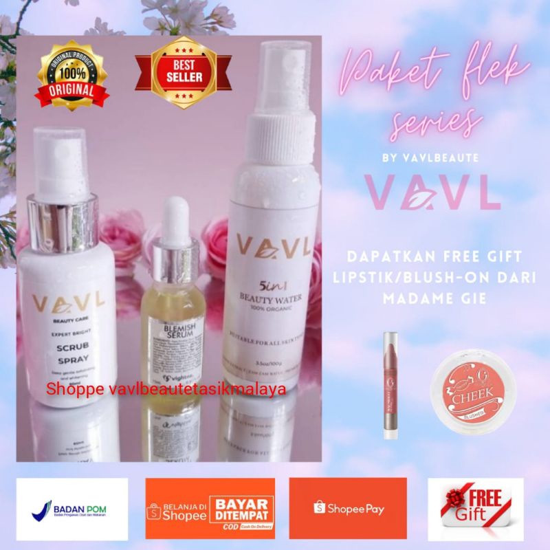 AGEN (ORIGINAL) BPOM VAVL BEAUTE PAKET FLEK mrmbantu menghilangkan flekbisa COD dan free gift