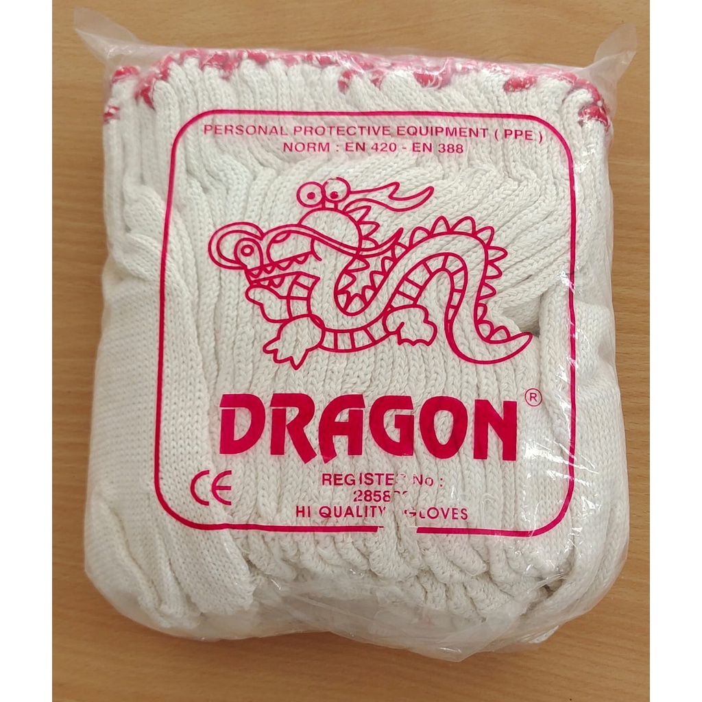 Sarung Tangan Kain Katun 6 Benang / Sarung Tangan Kerja Dragon