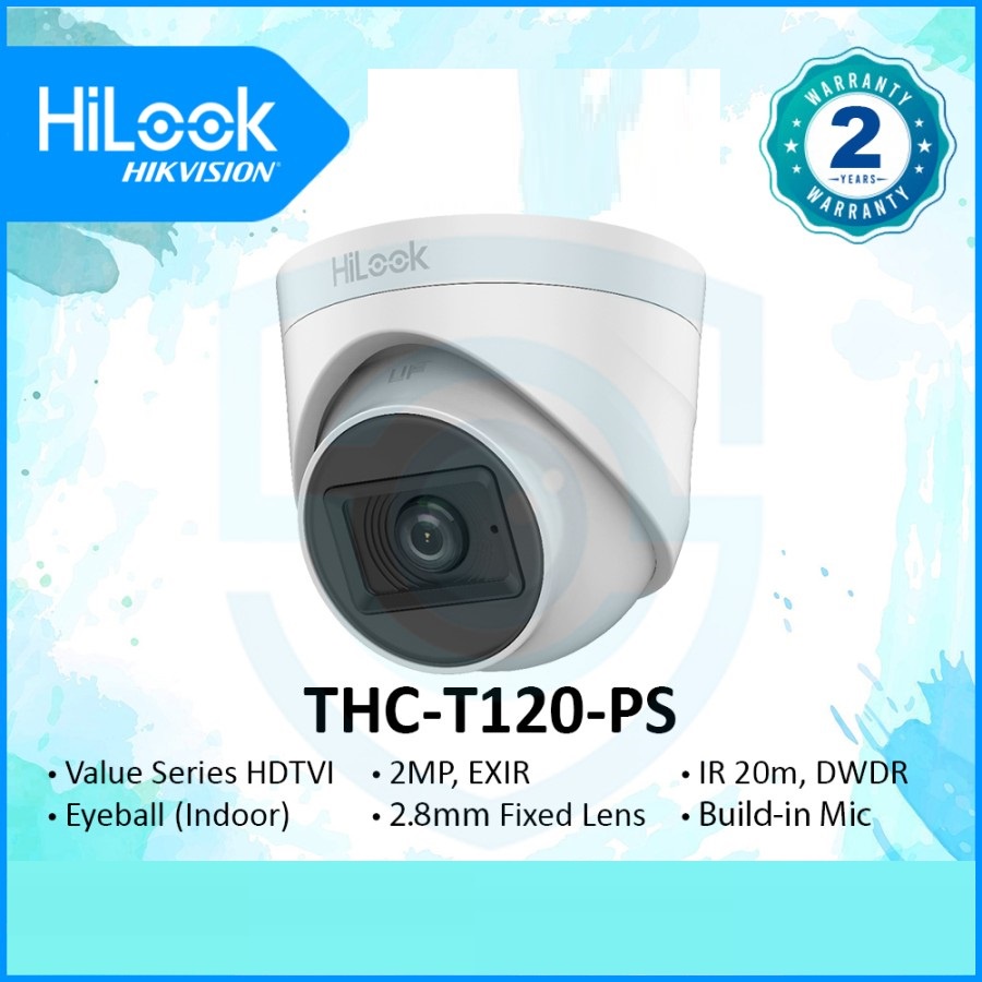 Kamera CCTV HDTVI Hilook by Hikvision Indoor Audio 2MP THC-T120-PS