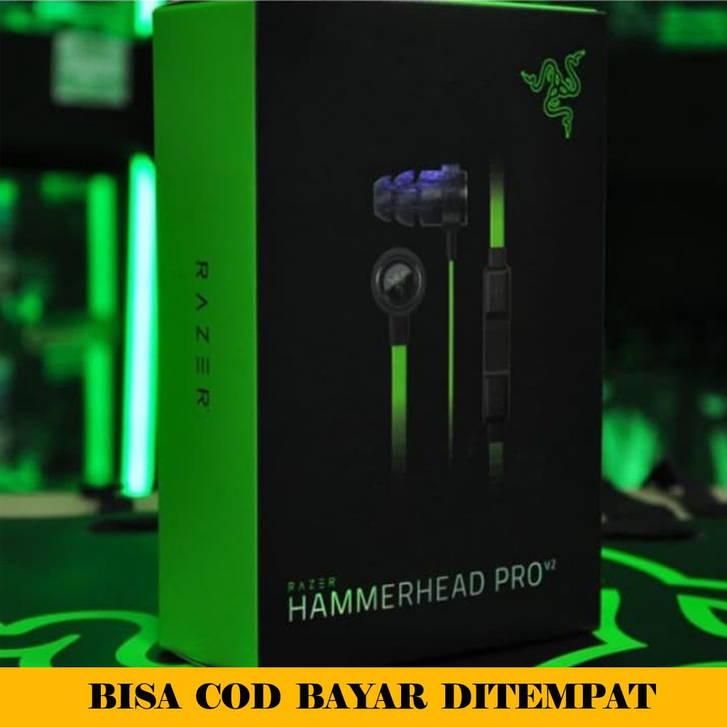 COD headset gaming earphone razer hammerhead pro v2.0 OEM B3P8 Headset handphone PC with Mic Te