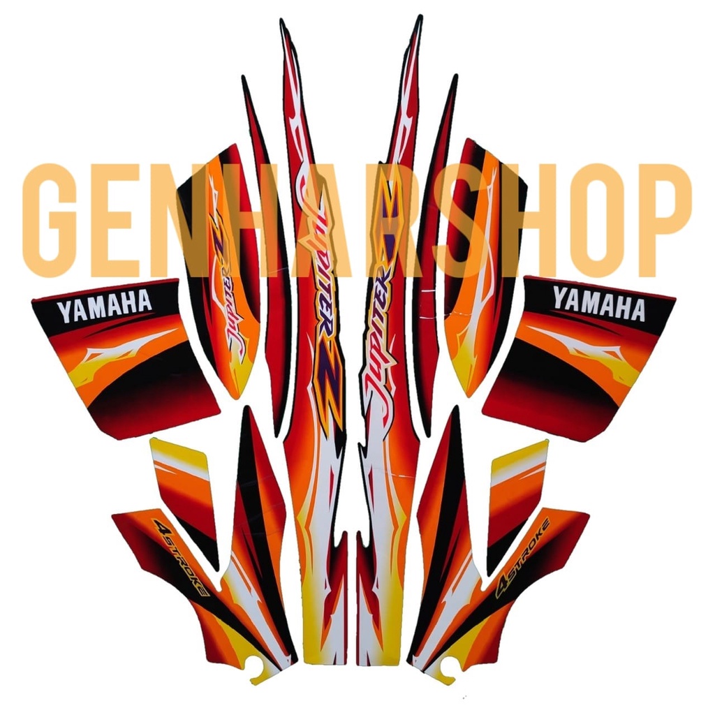 Jual Stiker Striping Lis Motor Yamaha Jupiter 2004 Std Hitam Merah