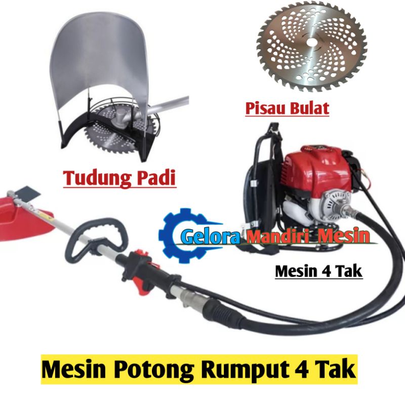 Mesin Potong Padi 4Tak Model Honda GX-431 Pemotong Rumput Tudung Padi