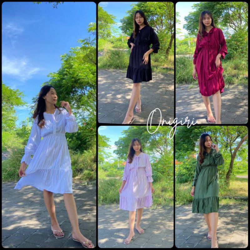 Dress Korea Wanita Pendek Midi Dress Dres korean Style Fashion Muslim Tunik Wanita Jumbo ld 120  Mod